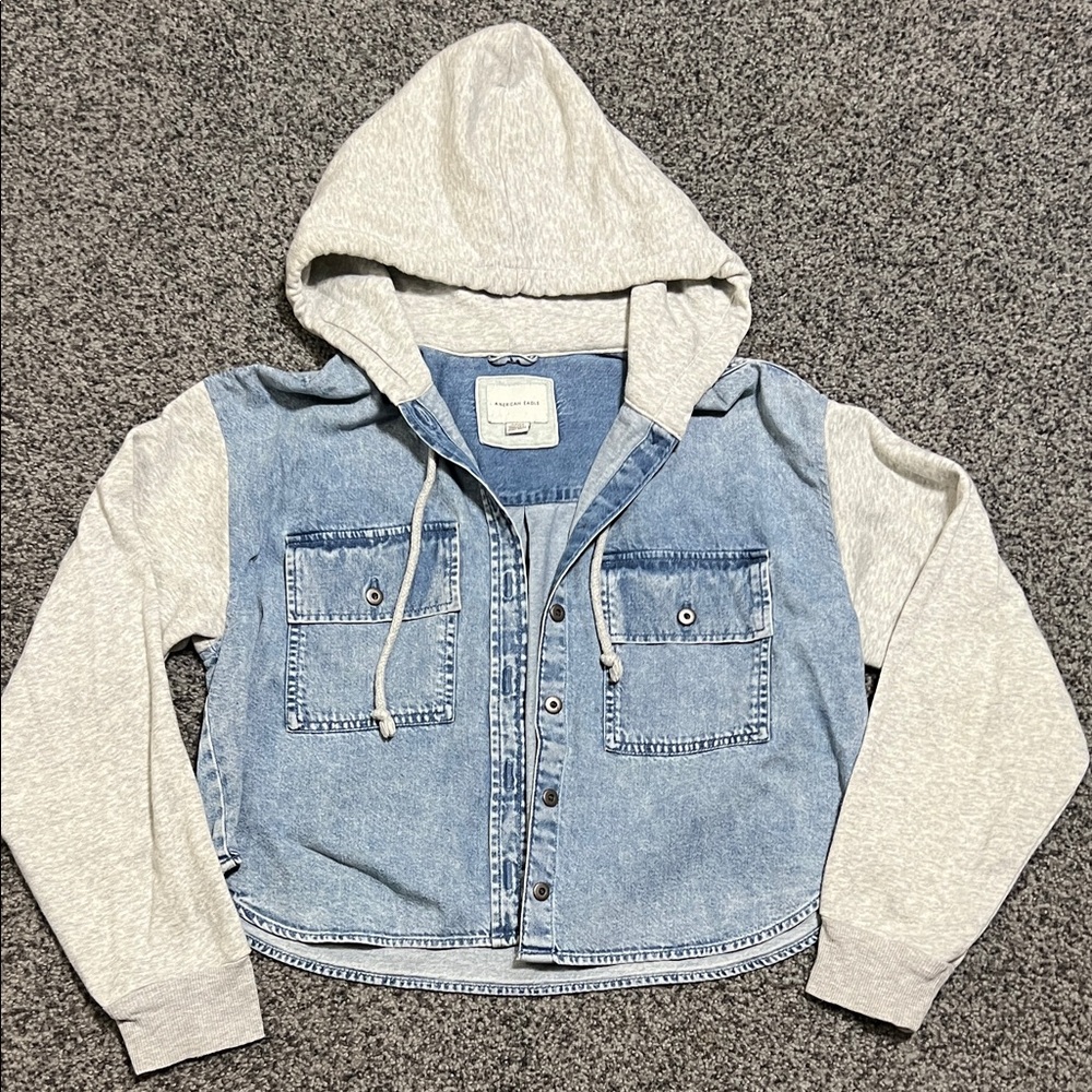 American Eagle Denim Sweater Shirt Size Small EUC